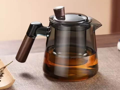 Teapot with strainer, glass, 650 ml