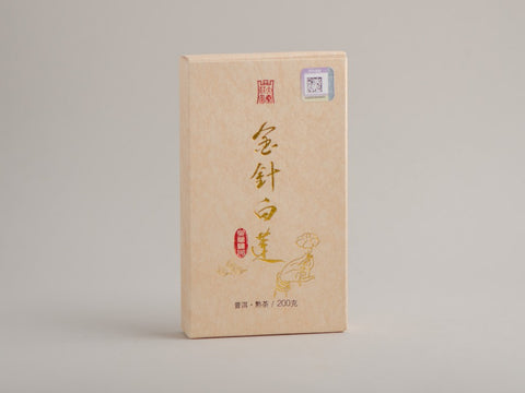 Shu Pu Erh Jin Zheng Bai Liang (Biały Lotos ze złotymi igłami), АА, 2023